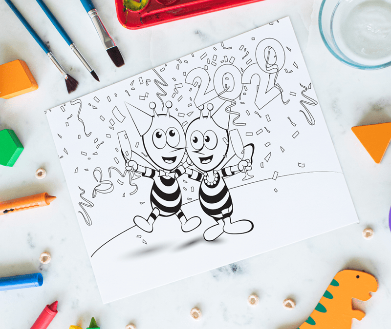 Viens faire la fête et colorier avec les abeilles de Meli !