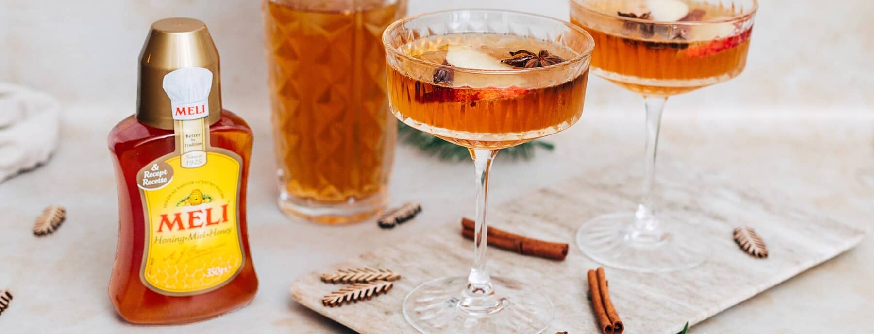 Cocktail d'hiver à la cannelle et au miel Meli